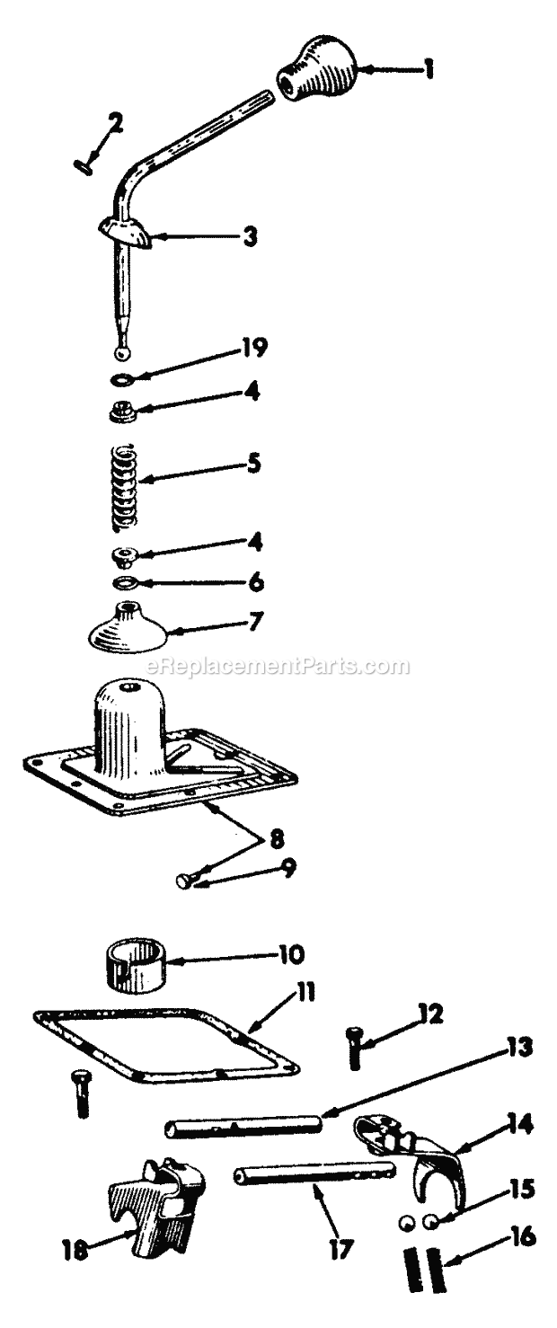 Gear Shift Mechanism-582-Sn 719999 & Below Diagram and Parts List for 1604 2050598U, 144-582-399, 145-582-399, 142-582-3 Cub Cadet Lawn Tractor